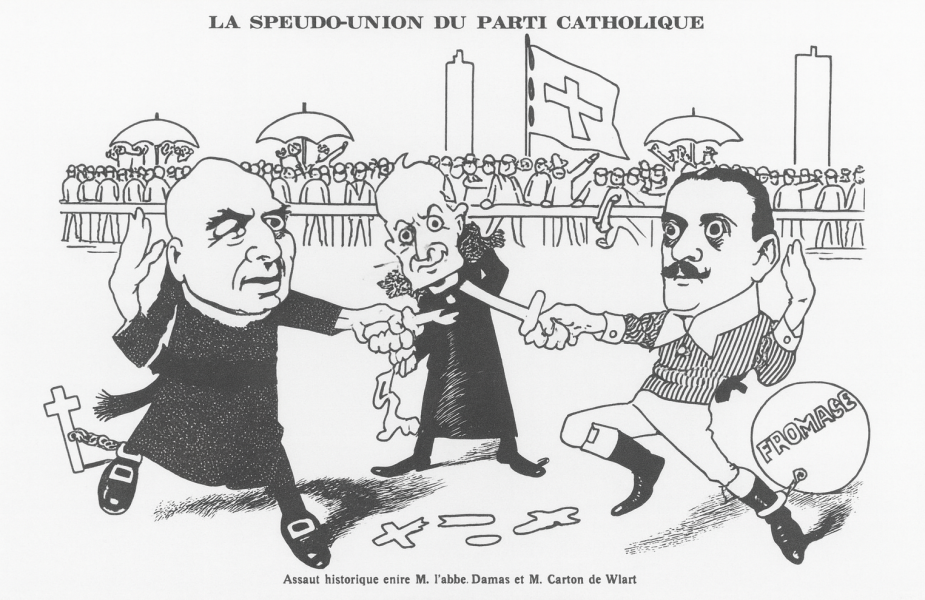 Een karikatuur van Daens