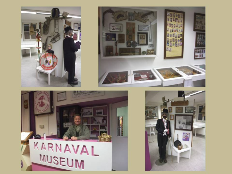 Karnavalmuseum waar medailles, foto's, kledij en carnavalstradities te zien zijn