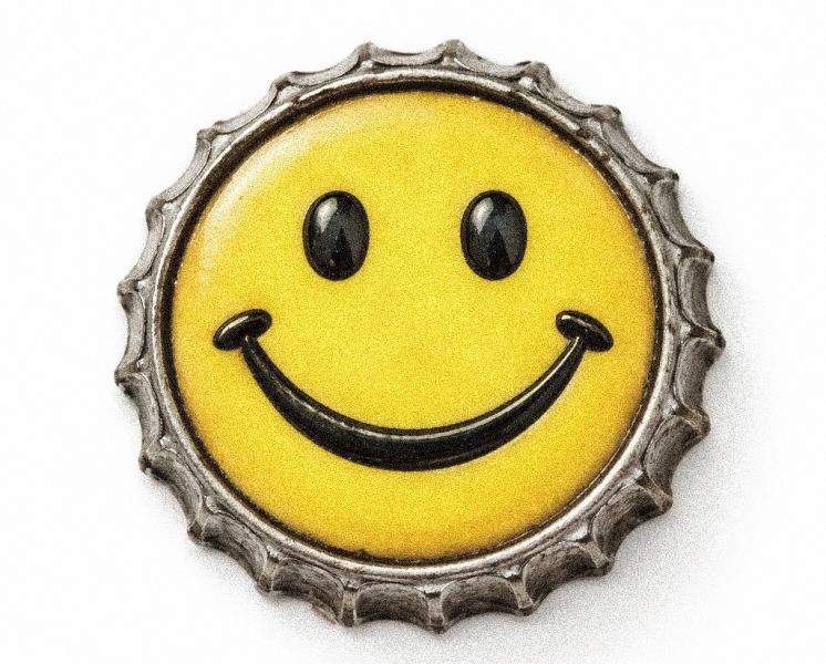 een kroonkurk smiley