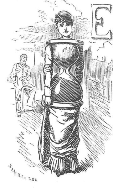 Het uurglas is een ludieke voorstelling van het korset