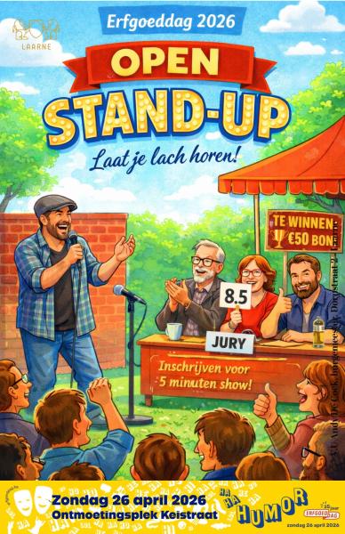 Stand-up comedy op Erfgoeddag 2026 te Laarne