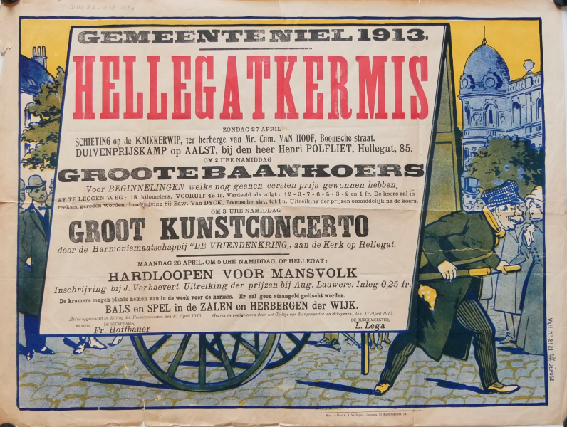 Oude affiche van Hellegatkermis
